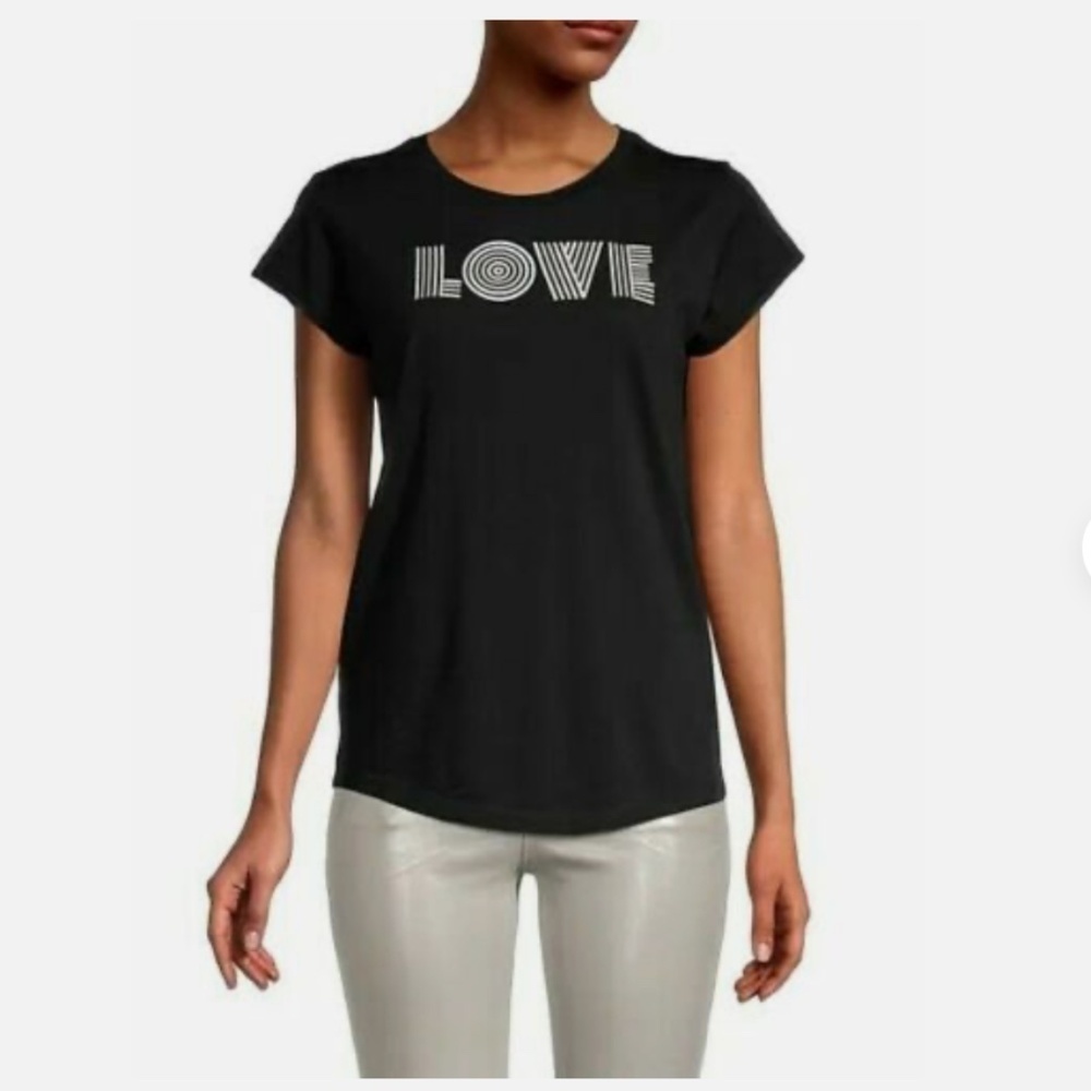 Zadig & Voltaire Skinny Love Tee M Graphic T Shirt Black Casual Loungewear Indie
